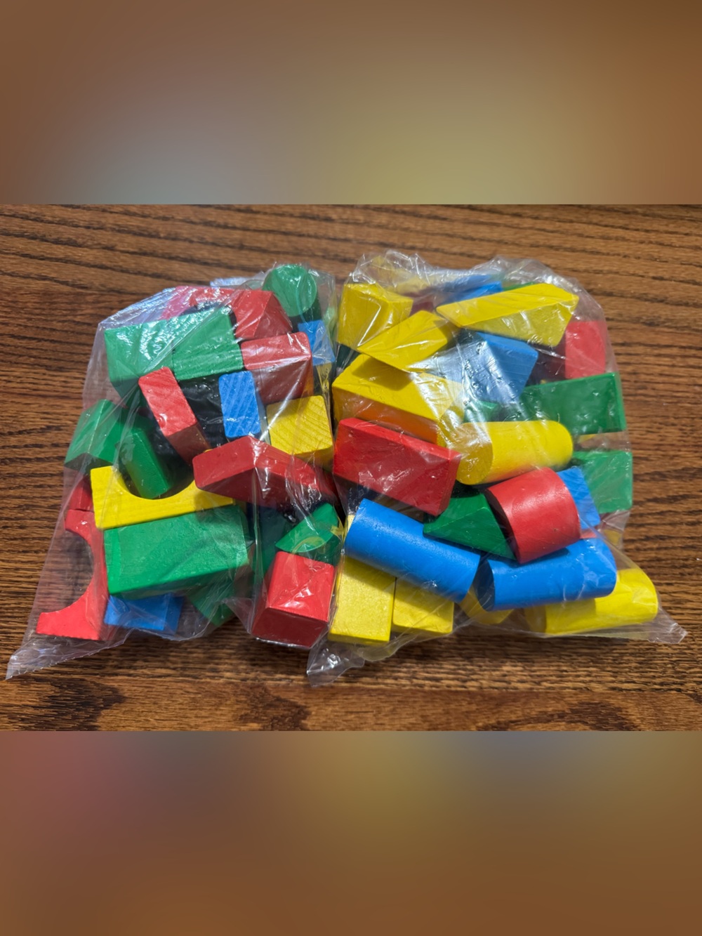 Colorful Wooden Building Blocks Set for Kids - Red, Blue, Yellow, Green